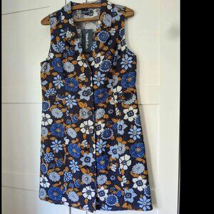 Modcloth Linen Floral Dress